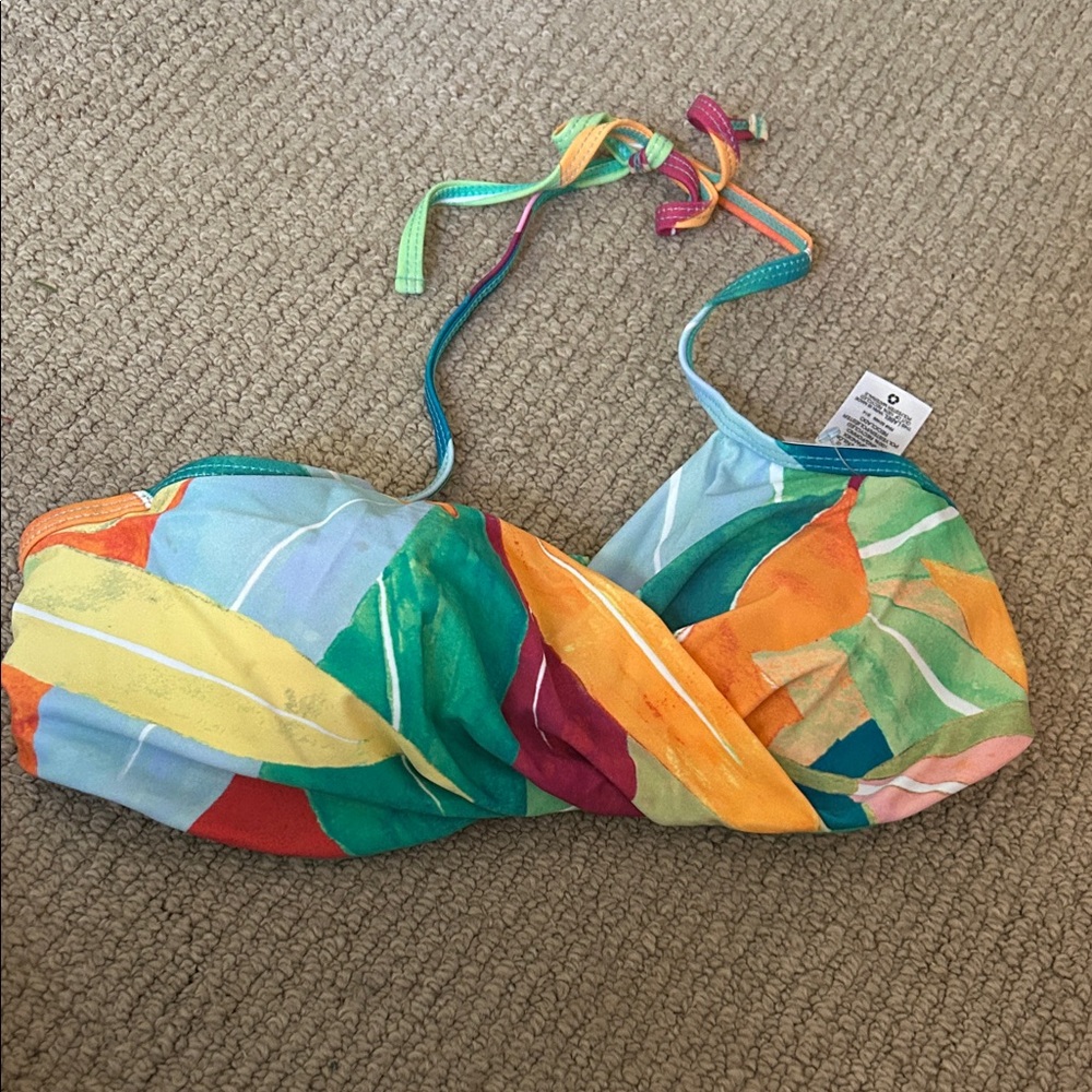 Time and Tru Multicolor Bikini Top